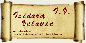 Isidora Velović vizit kartica
